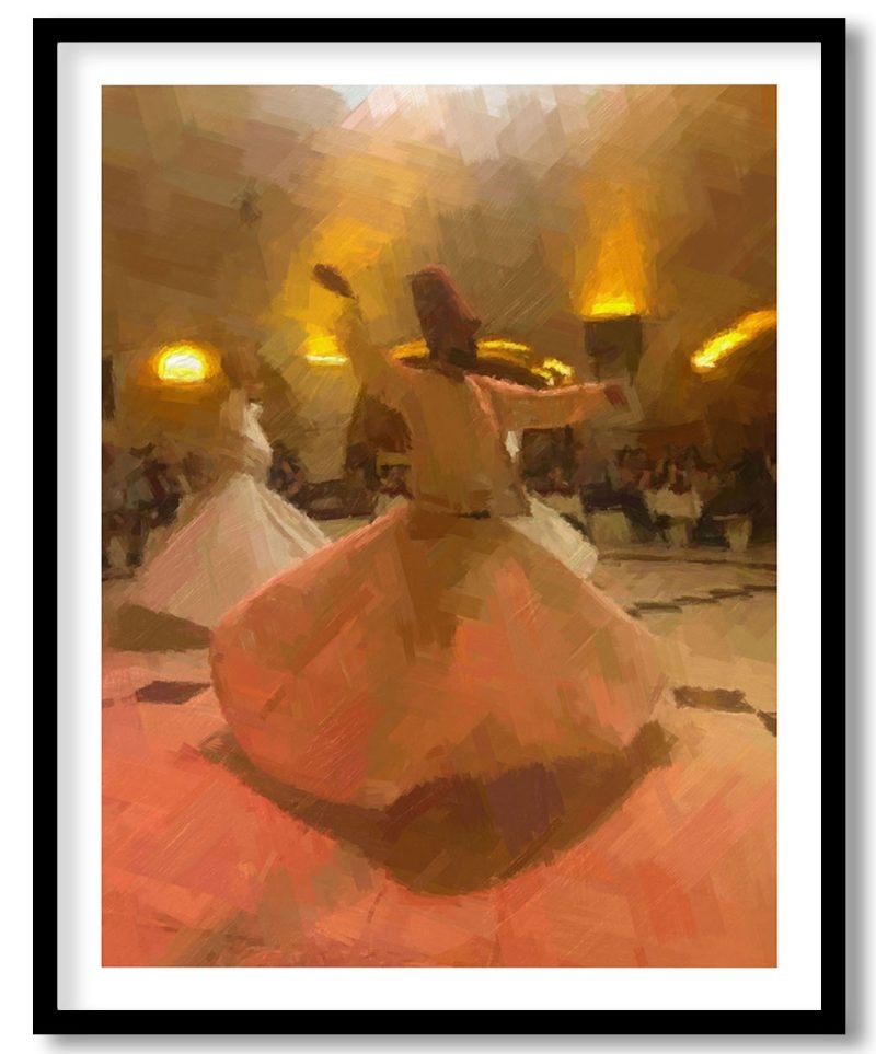 Sufi rumi dance strokes painting