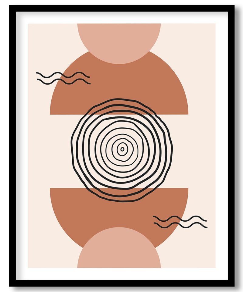 Modern mid century boho shapes and line art #719