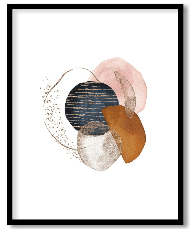 Minimalistic blush pink watercolor abstract elements #321