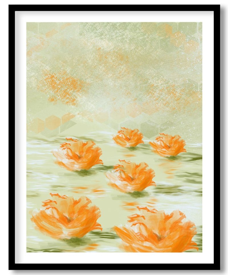 Calm charming lotus flowers