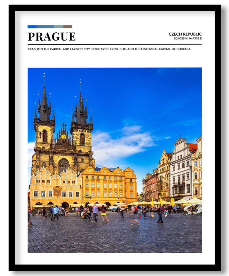 Prague, Czech Republic pantone poster