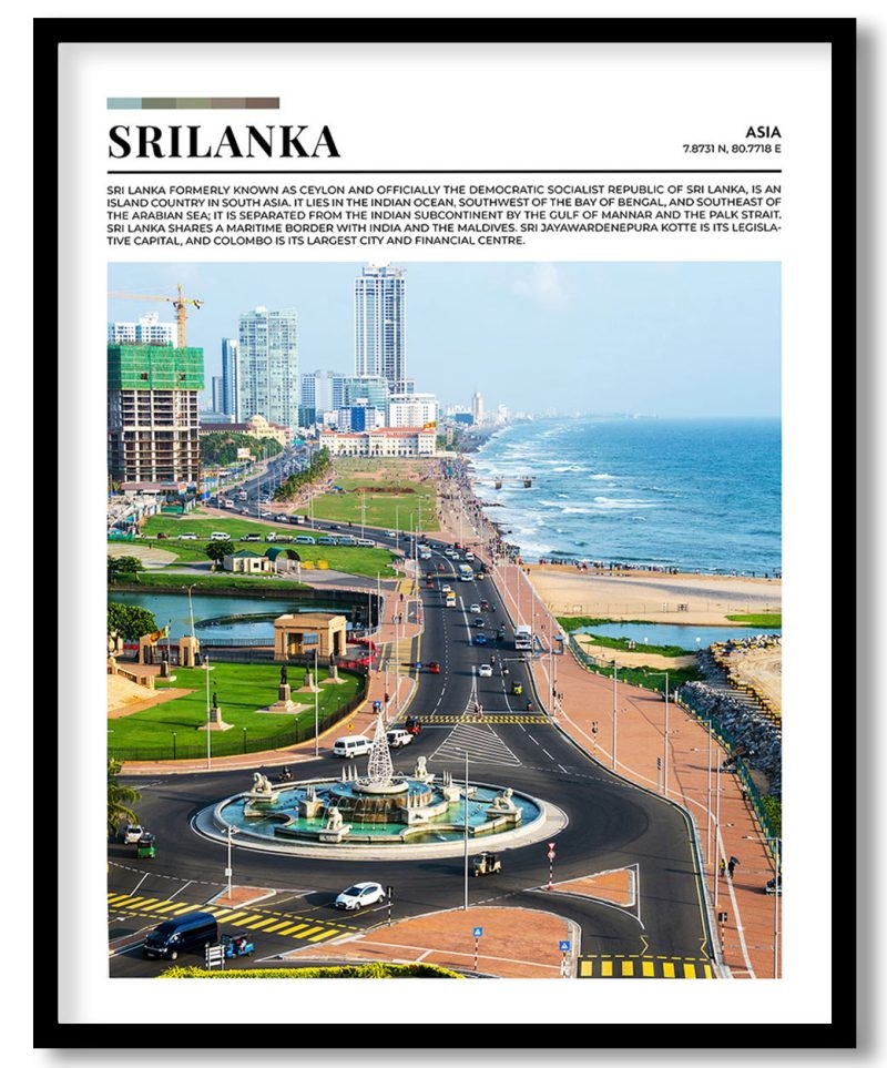 Srilanka, Asia pantone poster