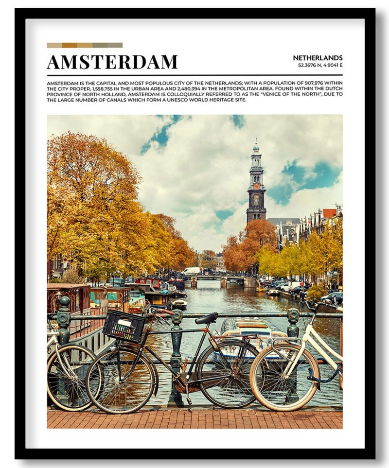 Amsterdam, Netherlands pantone poster