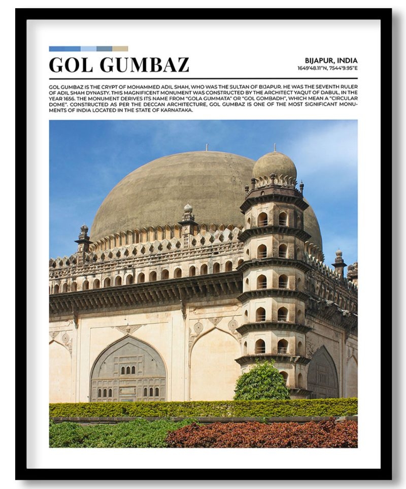 Gol Gumbaz, India pantone poster
