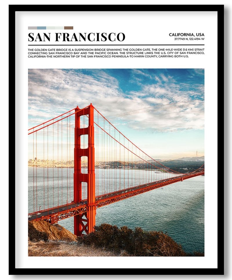 San Francisco, California, USA pantone poster