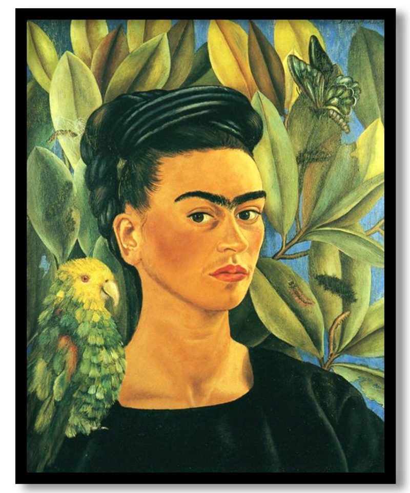 Self portrait with bonito by Frida Kahlo (1941)