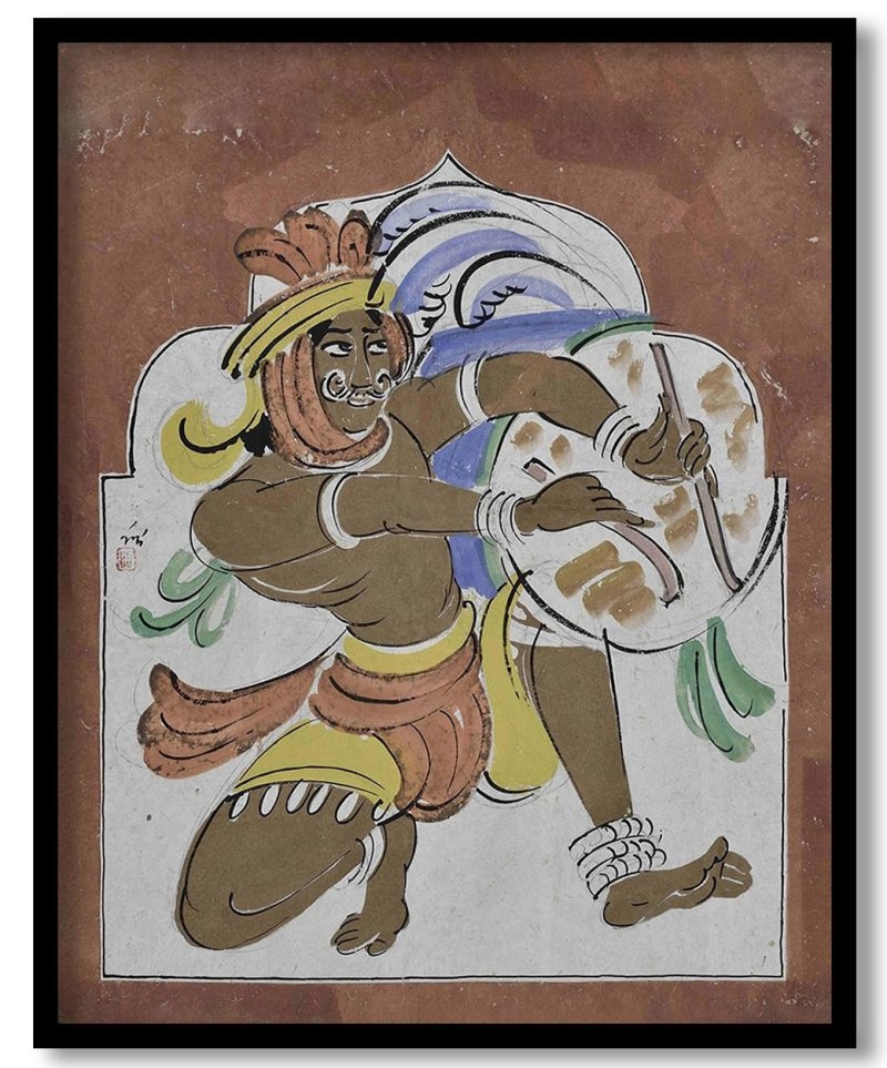 Dhaki by Nandalal Bose (1937)