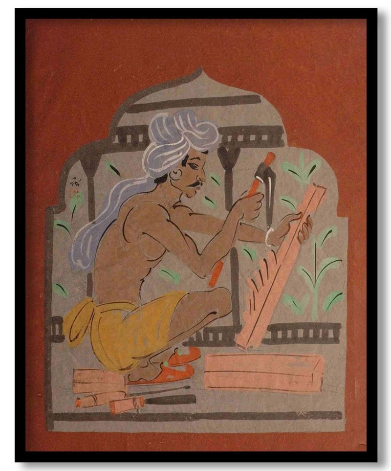 Carpenter by Nandalal Bose (1937)