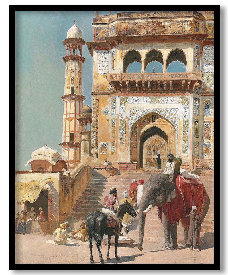 Before the great Jami Masjid mosque by Edwin Lord Weeks (1883)