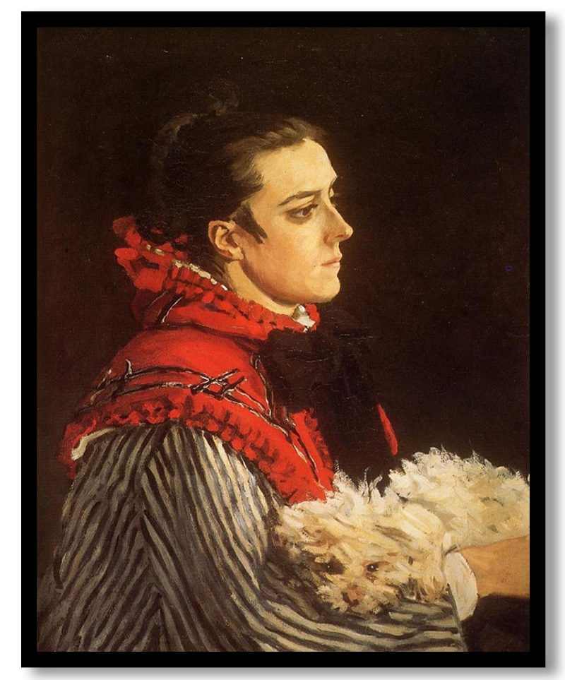 Camille with a Small Dog by Claude Monet (1866)