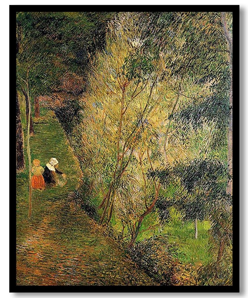 Pont Aven woman and child   by Paul Gauguin (1886)