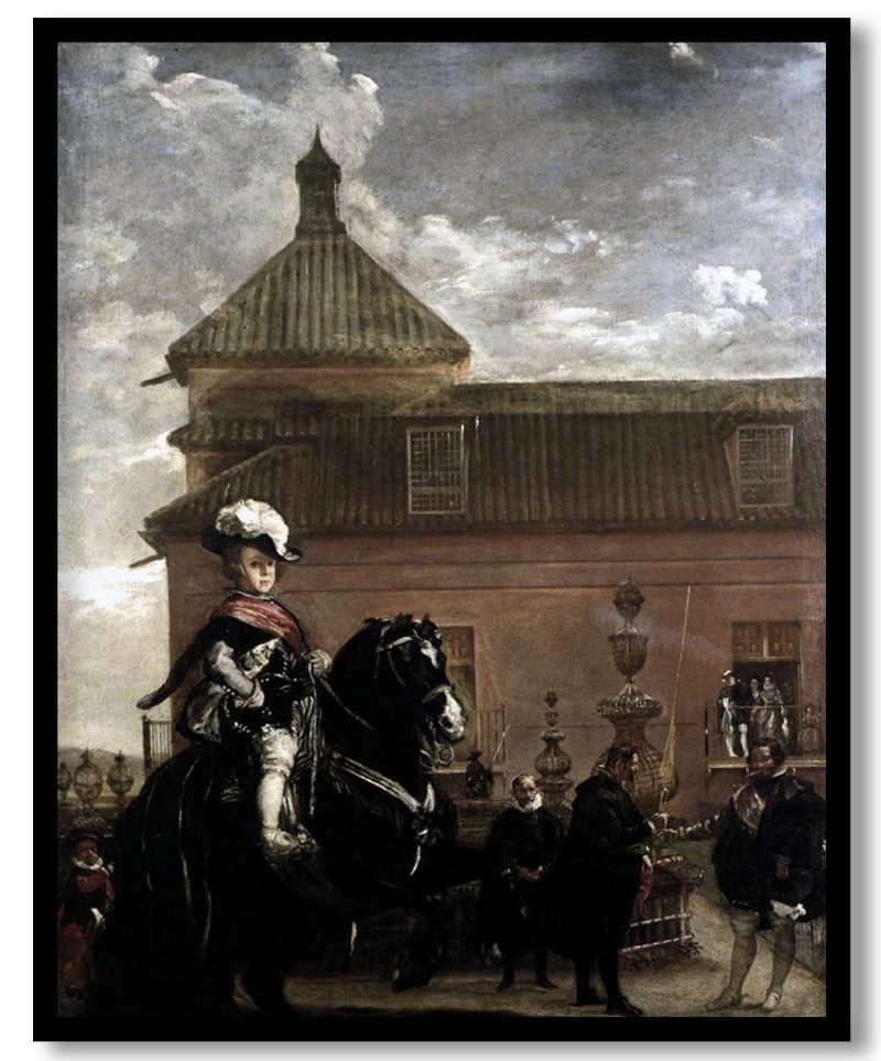 Prince Baltasar Carlos with the Count Duke of Olivares at the Royal Mews by Diego Velazquez (1636)