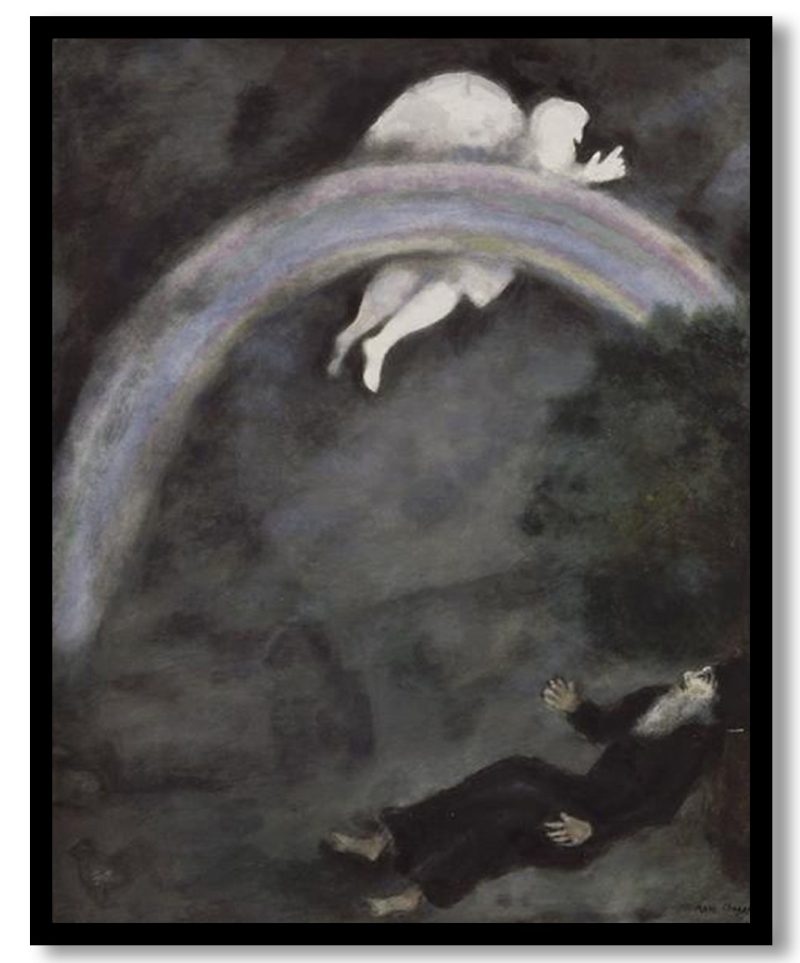 Rainbow in the sky, a sign of Covenant between God and Earth by Marc Chagall (1931)