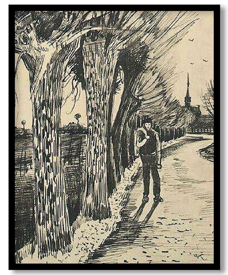 Road with Pollard Willows by Vincent Van Gogh (1881)