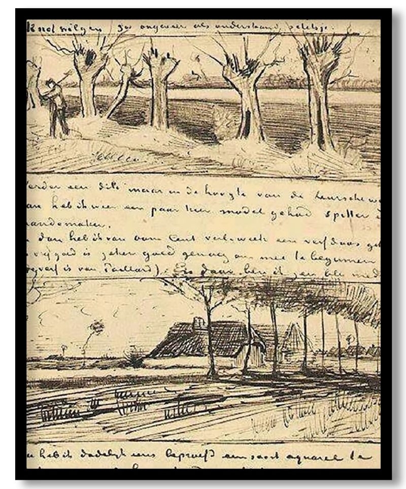 Road with Pollard Willows by Vincent Van Gogh (1881)