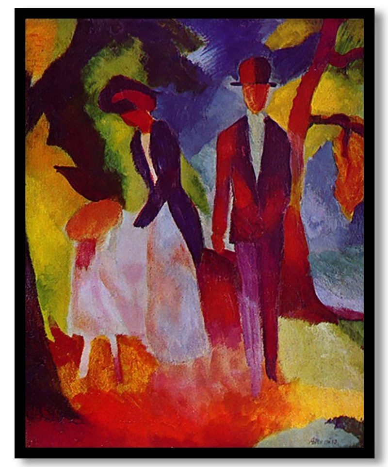 People at the blue lake by August Macke (1913)