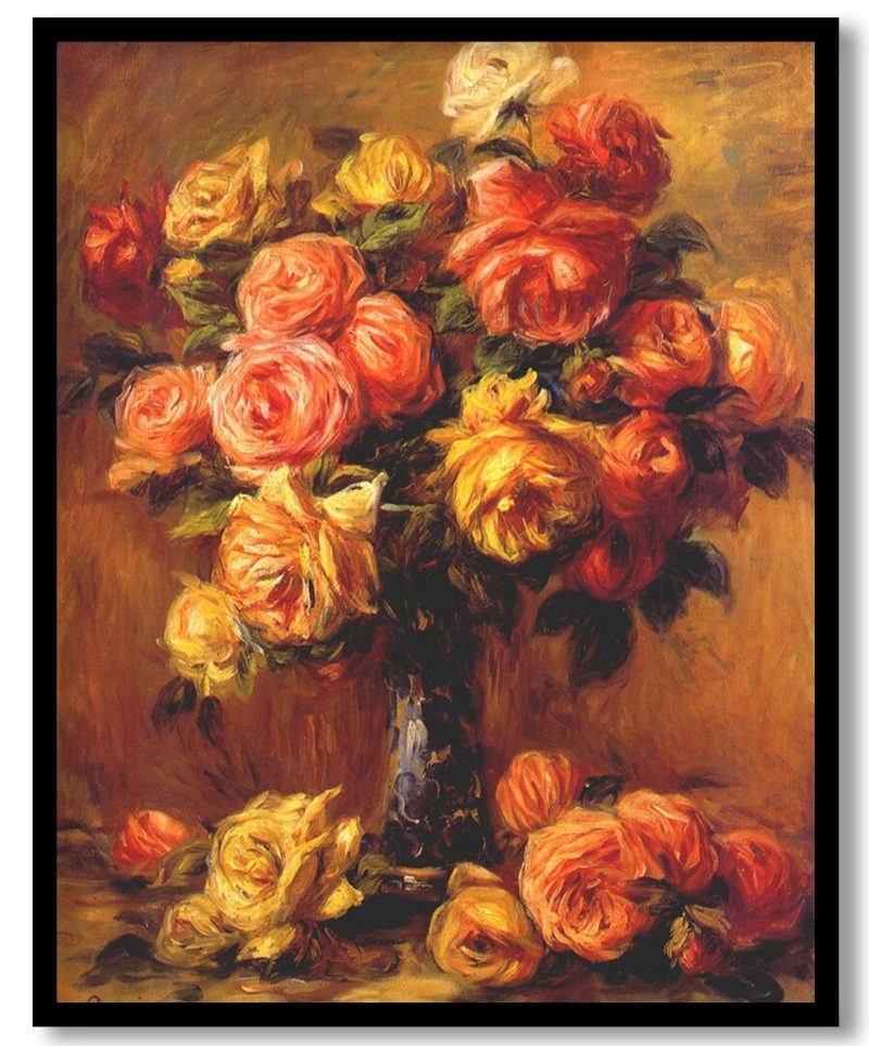 Roses in a Vase by Pierre Auguste Renoir (1910 1917)