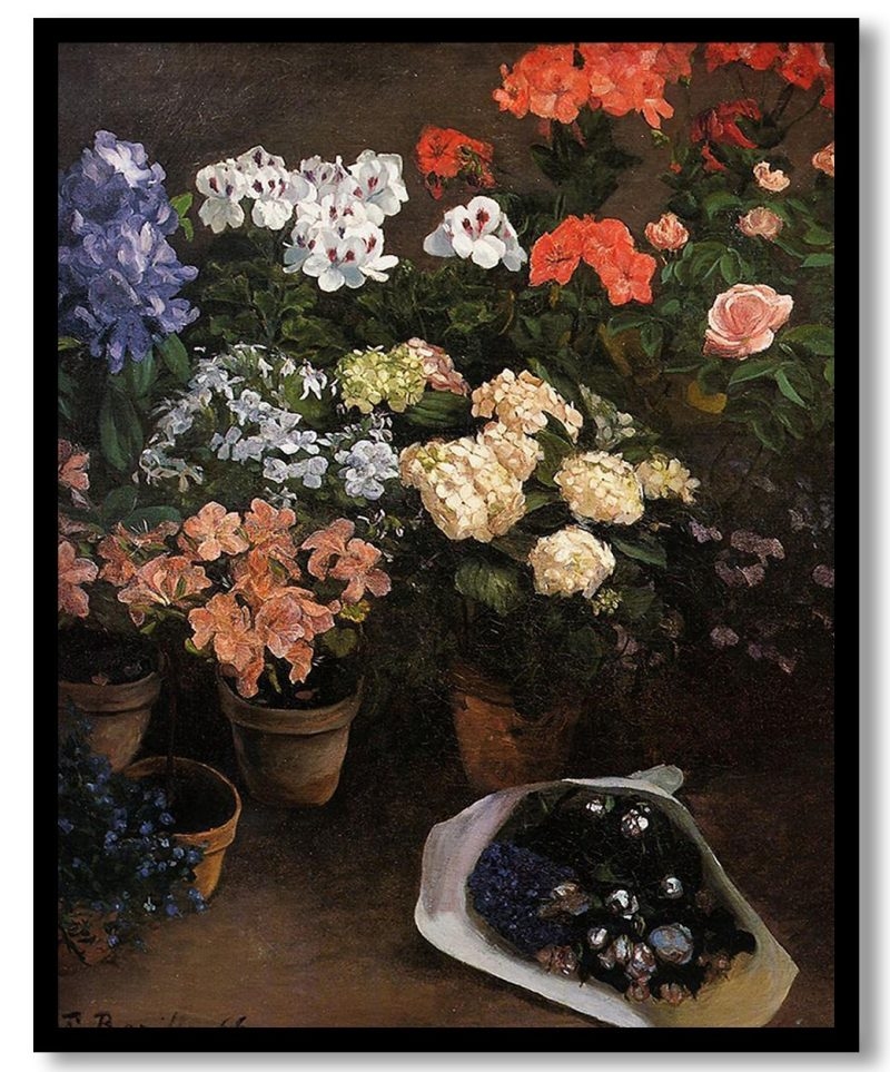 Study Of Flowers by Frederic Bazille (1866)