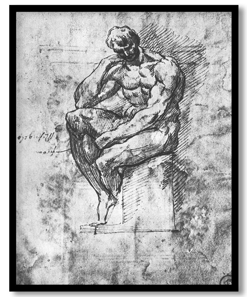 Study Of Nude Man by Michelangelo (1510-1511)