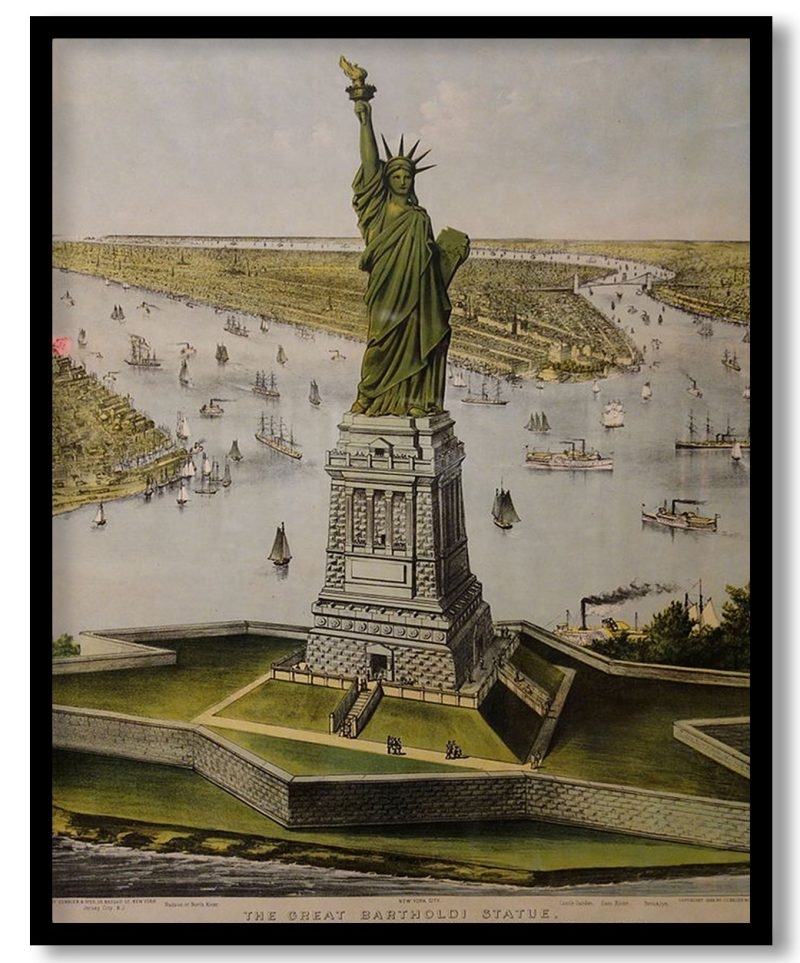 The Great Bartholdi Statue by Currier and Ives (1885)