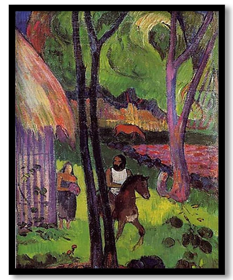 The rider in front of the hub by Paul Gauguin (1892)