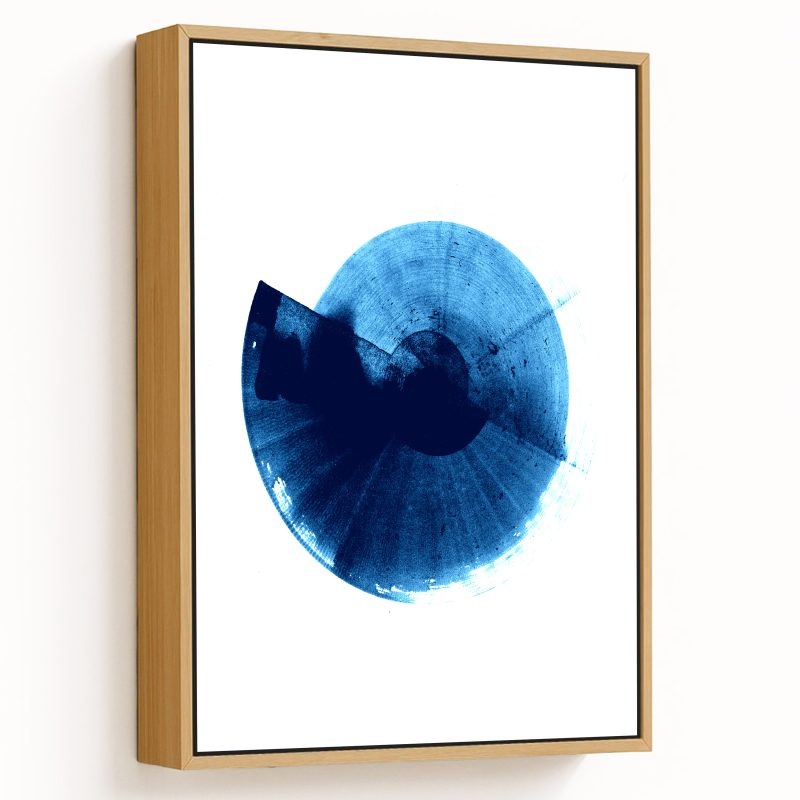 Watercolor indigo stroke form circle