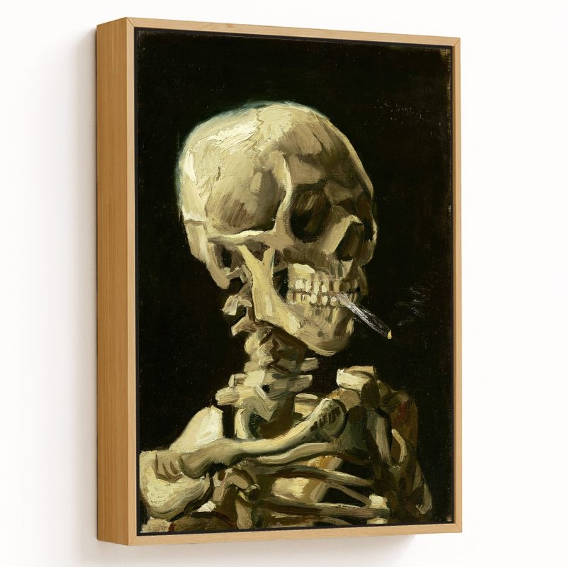 Head of a skeleton with a burning cigarette by Vincent van gogh