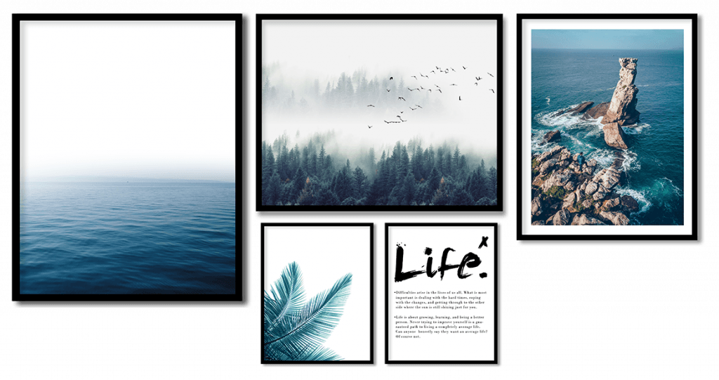 Set of 5 sea forest and leaf