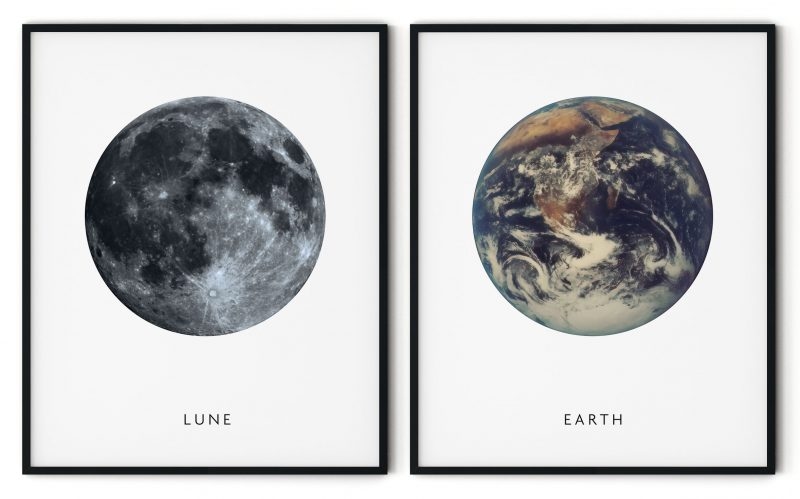 Set of 2 lune and earth