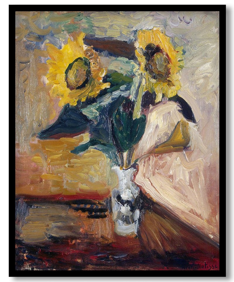 Vase of sunflowers by Henri Matisse (1898)