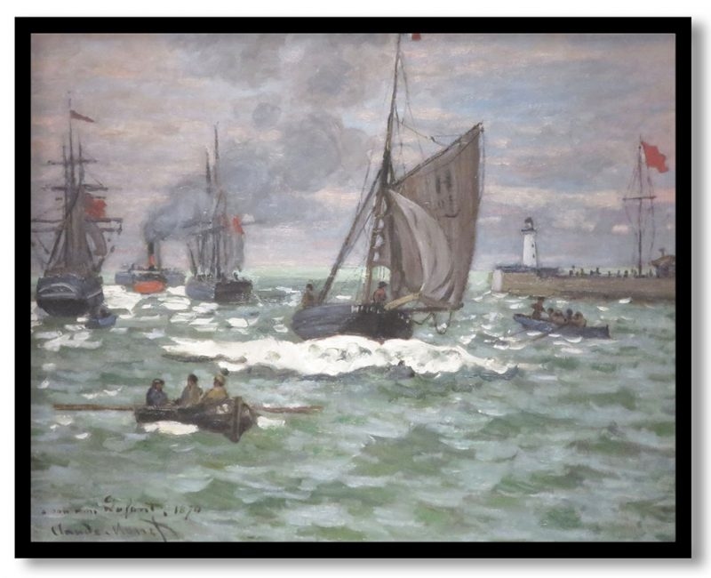 Entrance to the port of le havre by Claude Monet (1867)