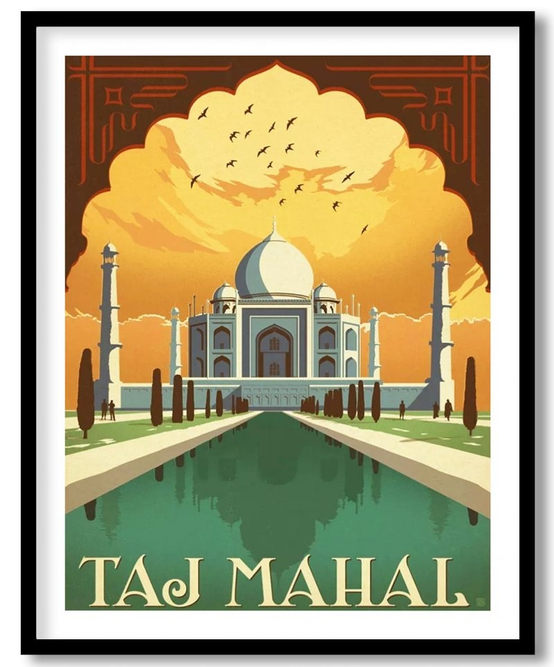 Taj mahal, Agra, India - Vintage travel poster #58