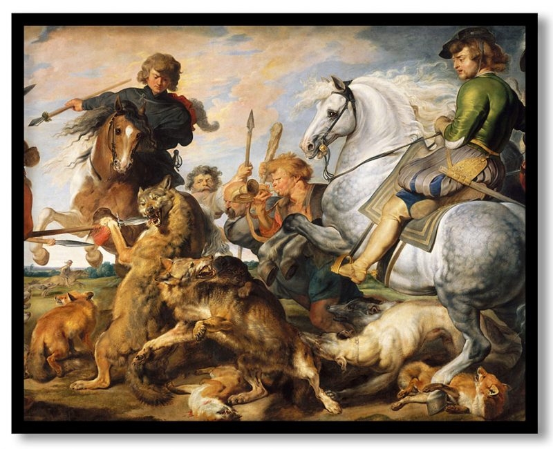 The wolf and fox hunt by Peter Paul Rubens (1610)