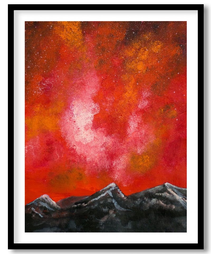 Malignant sky mountain landscape painting