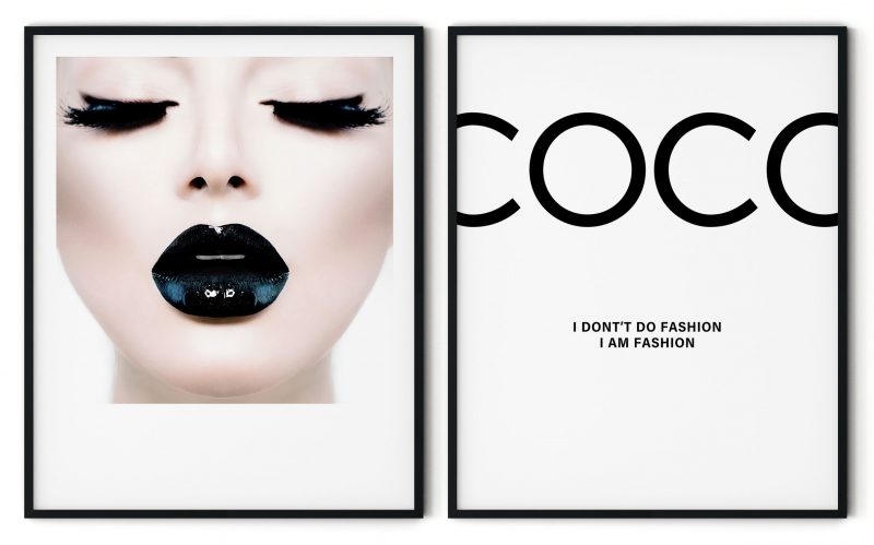 Set of 2 modern fashion girl coco chanel