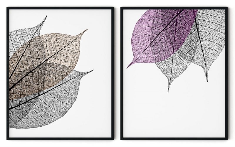 Set of 2 minimalistic micro leaves