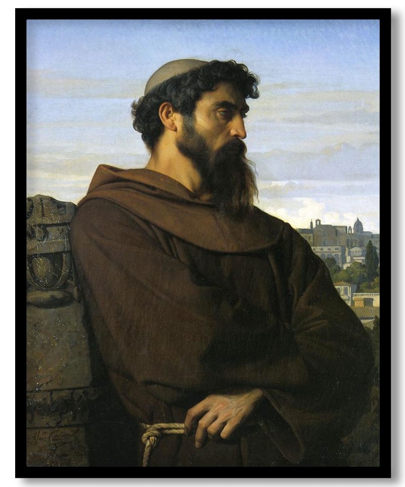 A thinker, a young roman monk by Alexandre cabanel (1848)
