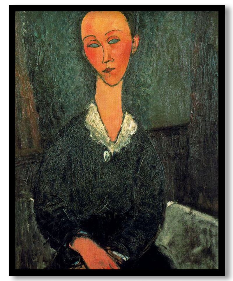 A woman with white collar by Amedeo modigliani (1916)