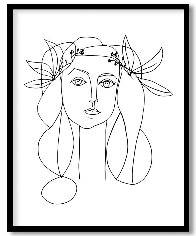 Picasso line drawing of Francoise Gilot