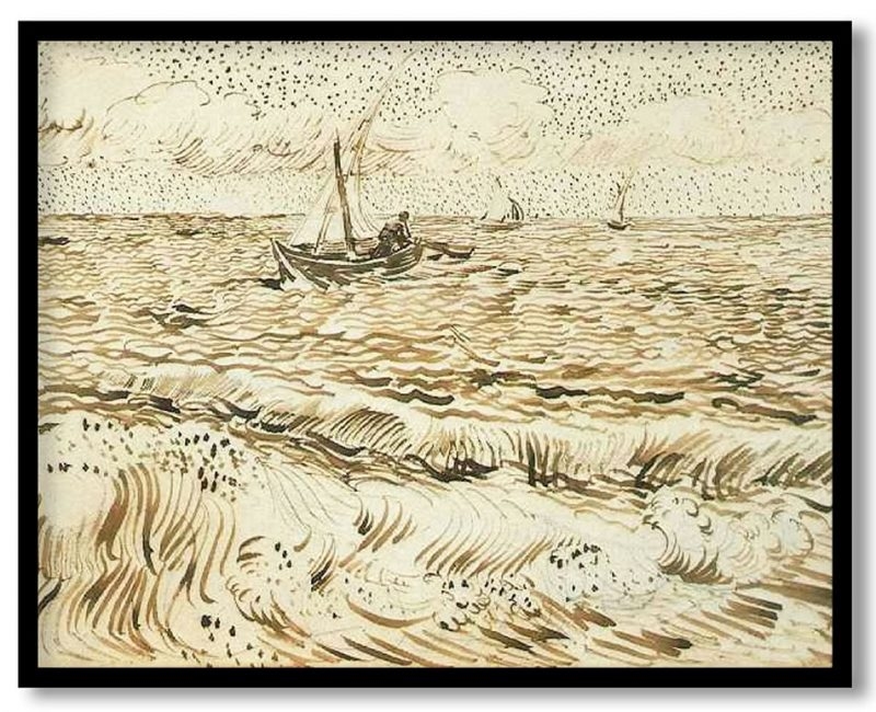 A fishing boat at sea by Vincent van Gogh (1888)