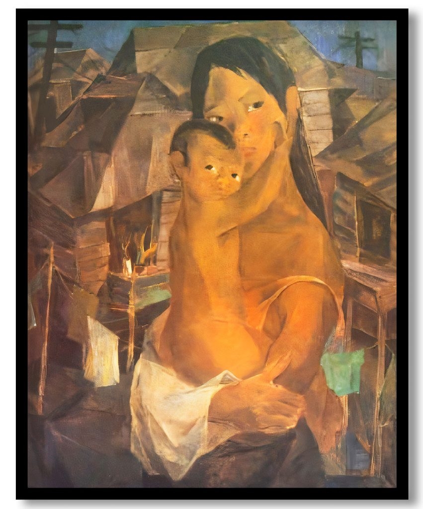 Madonna of the slums by Vicente Manansala (1950)