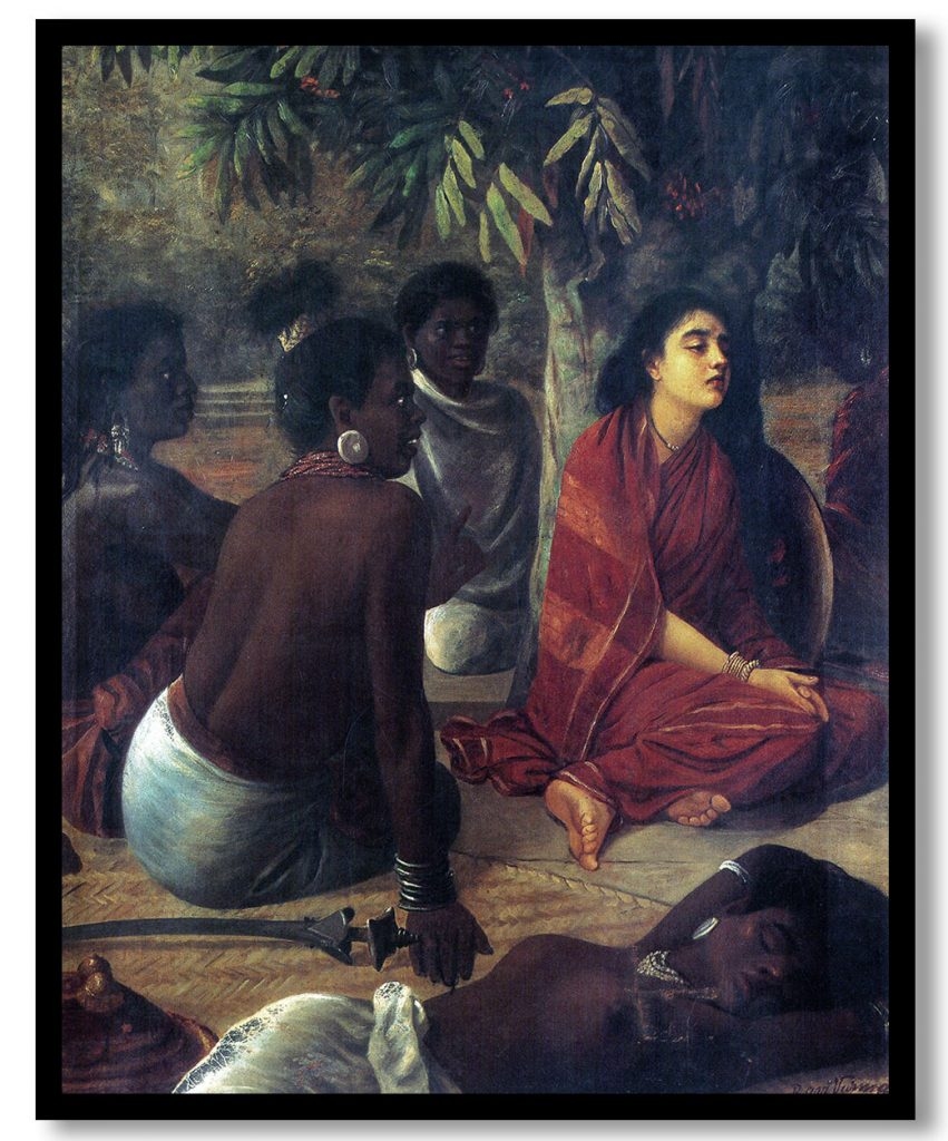 Sita in ashoka grove by Raja Ravi Varma (1894)