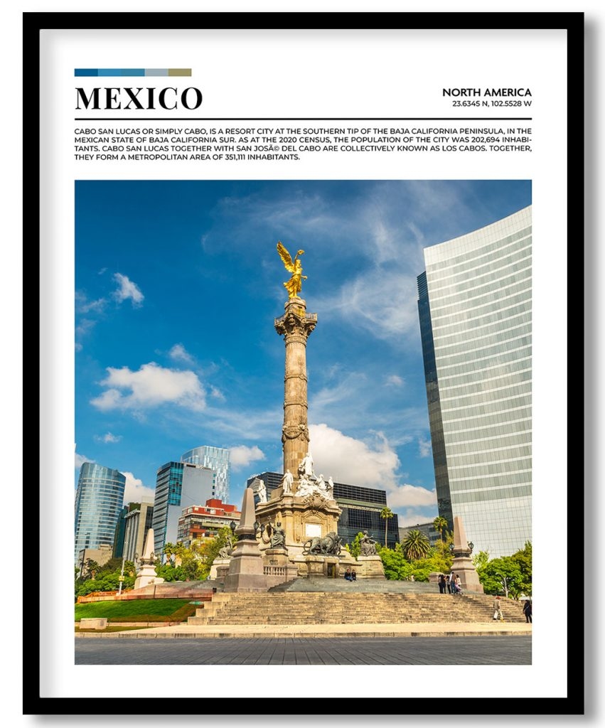 Mexico, North America pantone poster