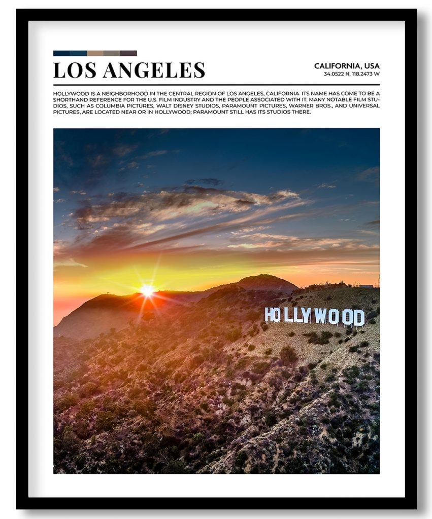 Los Angeles, California, USA pantone poster