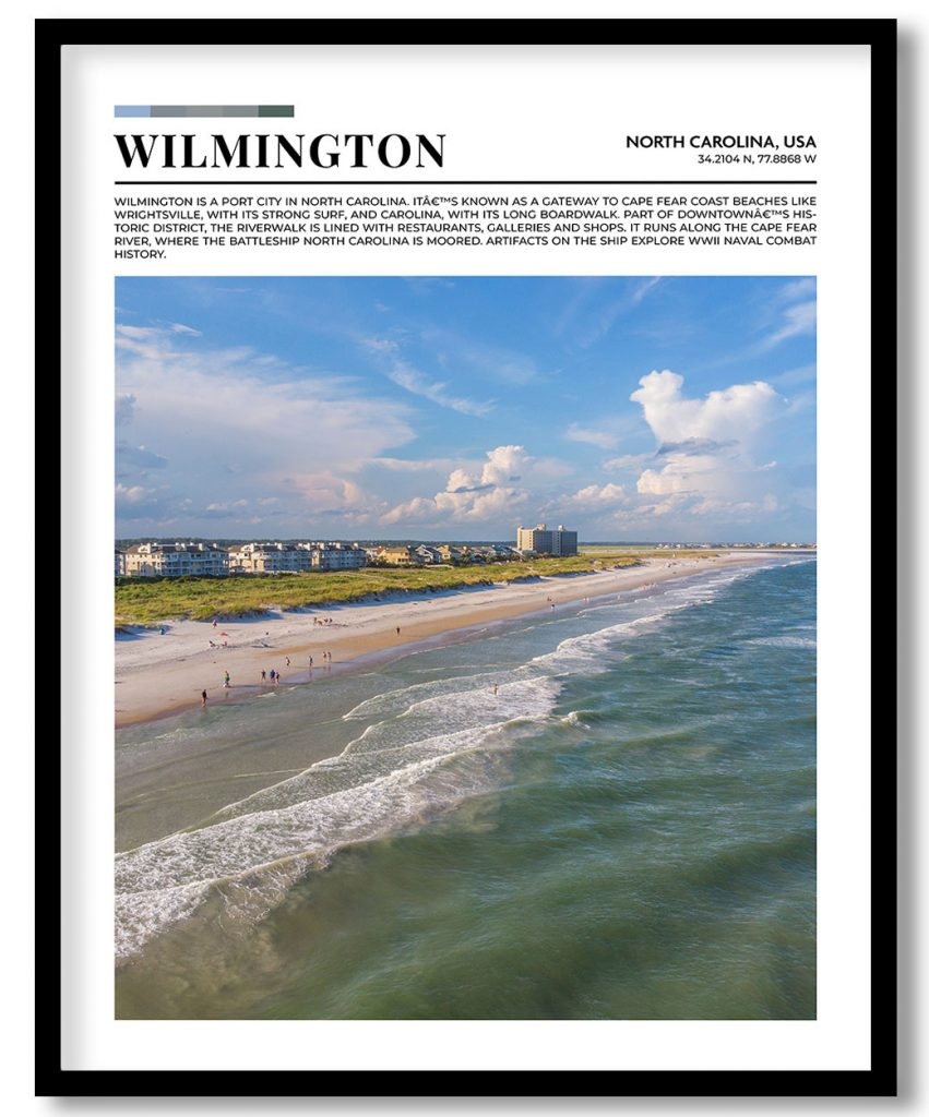 Wilmington, North Carolina, USA pantone poster