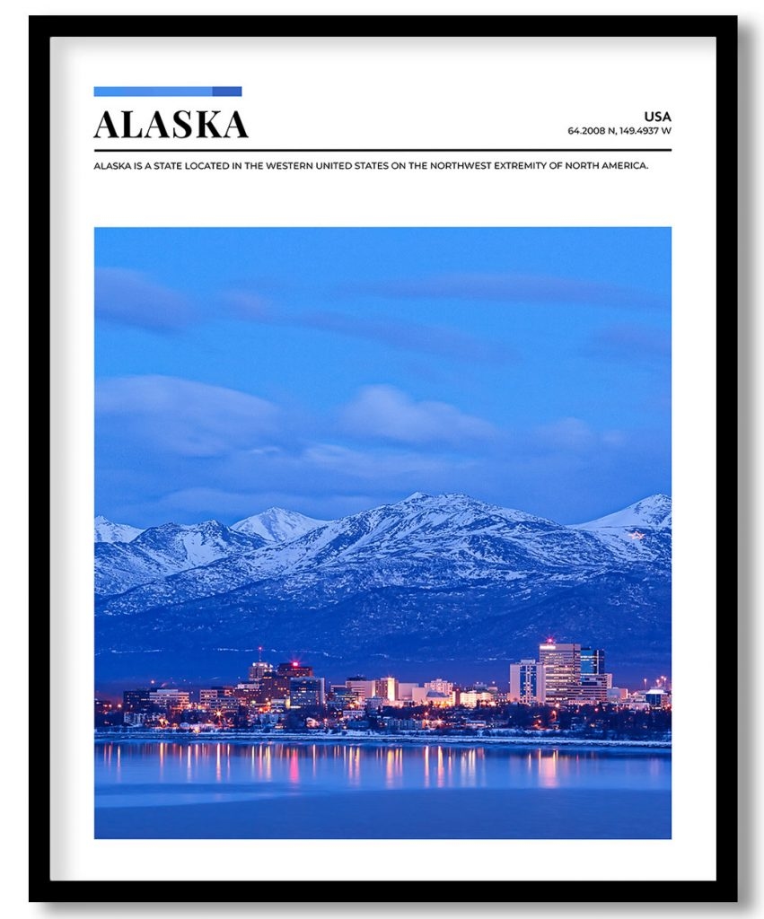 Alaska, USA pantone poster