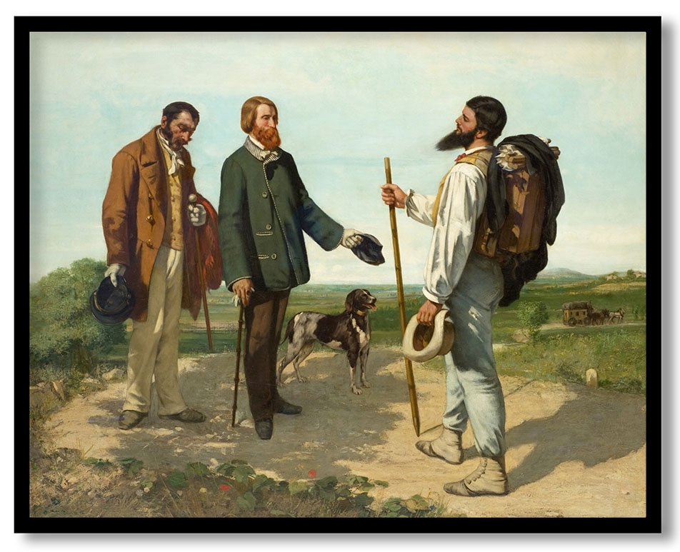 The meeting bonjour monsieur courbet by Gustave Courbet (1854)