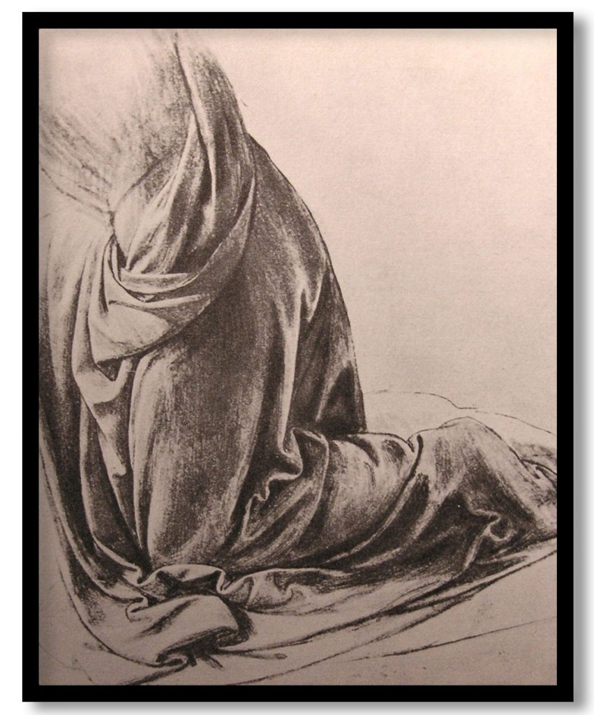 Drawing of drapery by Leonardo da Vinci (1500)