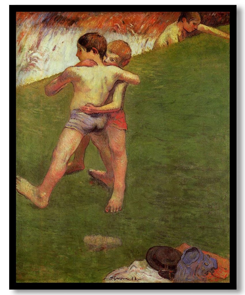 Breton Boys Wrestling by Paul Gauguin (1888)