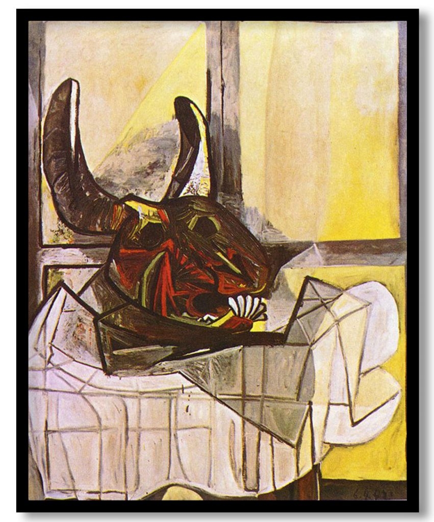 Bull's head on the table by Pablo Picasso (1942)